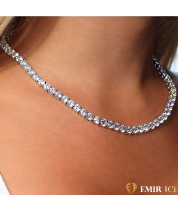 COLLIER DIAMANT TENNIS POUR FEMME OR BLANC - 6MM des créatures d'habitude