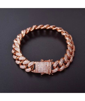 BRACELET EMIR CUBAINE OR ROSE pas cher chine