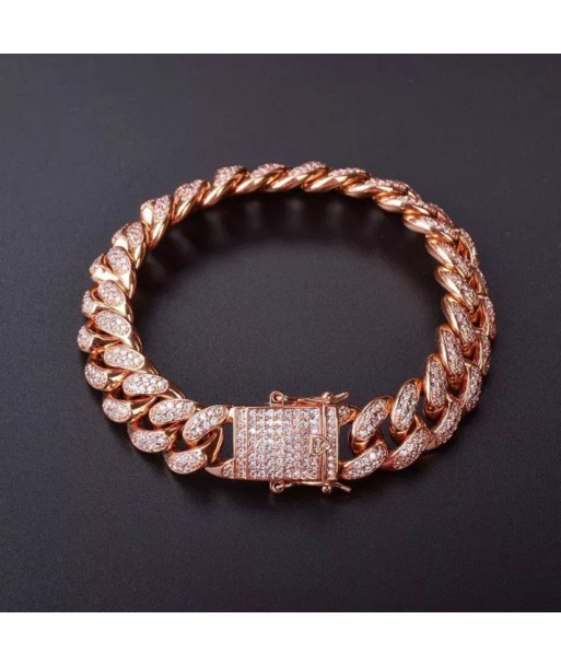 BRACELET EMIR CUBAINE OR ROSE pas cher chine