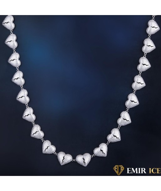 CHAINE COEUR BRISÉ OR BLANC - 14MM prix pour 