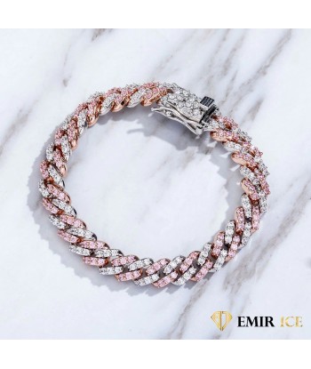 BRACELET CUBAN LINK FEMME OR ROSE ET OR BLANC - 9MM Comparez plus de prix