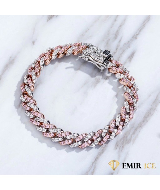 BRACELET CUBAN LINK FEMME OR ROSE ET OR BLANC - 9MM Comparez plus de prix