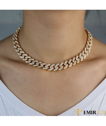 COLLIER MAILLE CUBAINE FEMME "GOLDEN ICE" - 12MM store