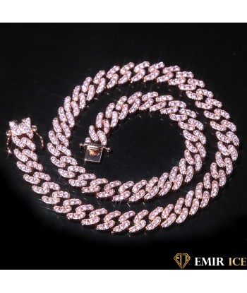 COLLIER MAILLE CUBAINE FEMME "SWEET PINK" - 12MM pour bénéficier 