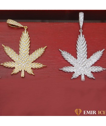 COLLIER PENDENTIF FEUILLE DE WEED V2 de pas cher