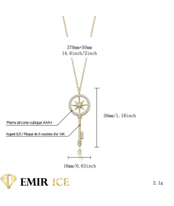 COLLIER "EMIR KEY V1" | ARGENT 925 Amélioration de cerveau avec