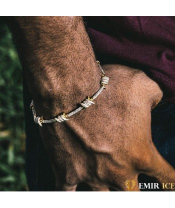 BRACELET EMIR BARBELÉ OR JAUNE français