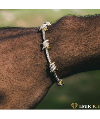 BRACELET EMIR BARBELÉ OR JAUNE français