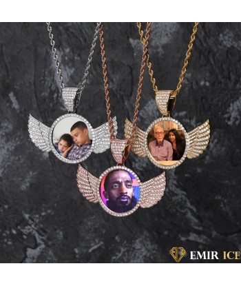 COLLIER PENDENTIF PORTE-PHOTO AILES D'ANGES V1 d'Europe débarque