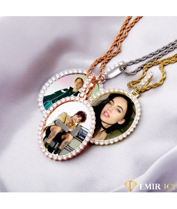 COLLIER PENDENTIF PORTE-PHOTO PERSONNALISÉ OVALE les muscles