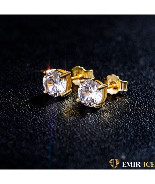 BOUCLE D'OREILLE DIAMANT SOLITAIRE MOISSANITE OR JAUNE Vous souhaitez 