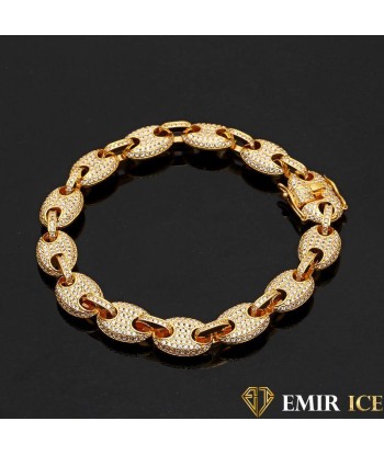 BRACELET GRAINE DE CAFÉ OR JAUNE FEMME - 12MM 50% de réduction en Octobre 2024