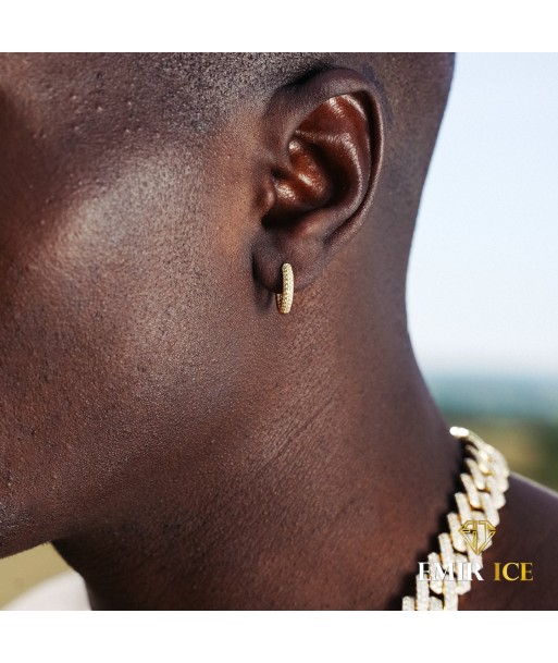 BOUCLE D'OREILLE JONC DIAMANT OR JAUNE ou a consommer sur place