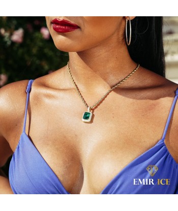 COLLIER EMERAUDE DIAMANT FEMME OR JAUNE commande en ligne