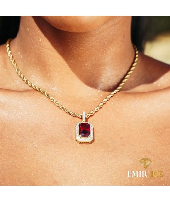 COLLIER RUBIS DIAMANT FEMME OR JAUNE france