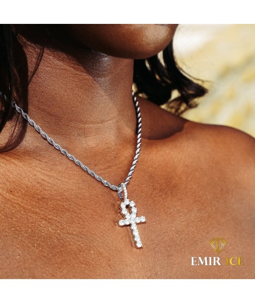 COLLIER CROIX ÂNKH DIAMANT FEMME OR BLANC suggérées chez