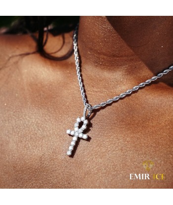 COLLIER CROIX ÂNKH DIAMANT FEMME OR BLANC suggérées chez