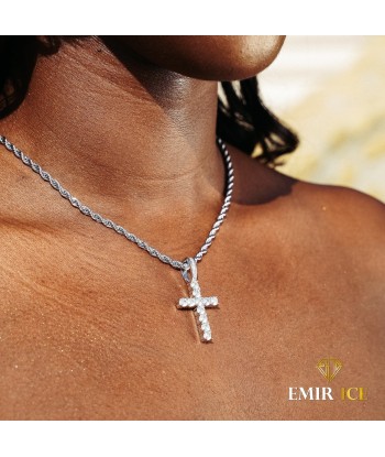 COLLIER CROIX DIAMANT FEMME OR BLANC Economisez 