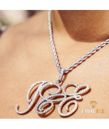 COLLIER PERSONNALISÉ PRENOM LETTRE CURSIVE OR BLANC de votre