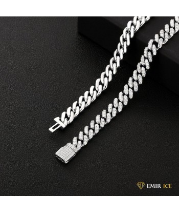 Moissanite cuban chain VVS 8mm pas cher 