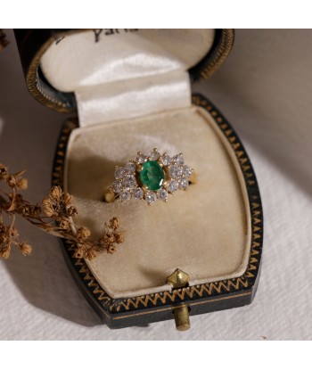 Bague émeraude et zircones Par le système avancé 