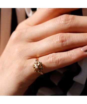 Bague ancienne couronne perles la livraison gratuite