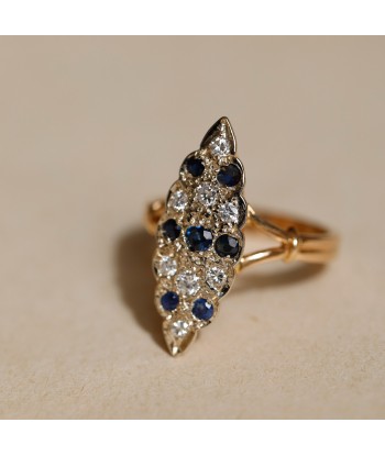 Bague marquise diamants et pierres bleues l'évolution des habitudes 