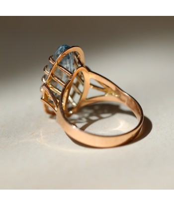 Bague navette pierre bleue commande en ligne