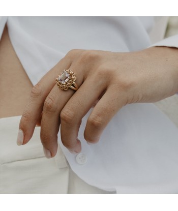 Bague vintage améthyste taille émeraude Faites des économies