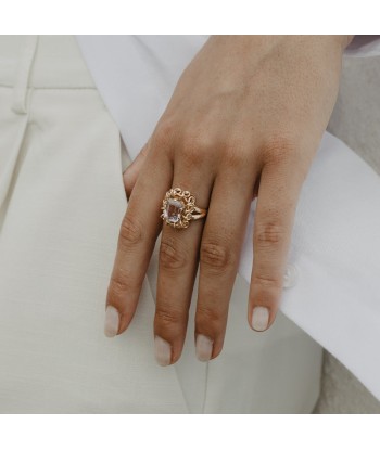 Bague vintage améthyste taille émeraude Faites des économies