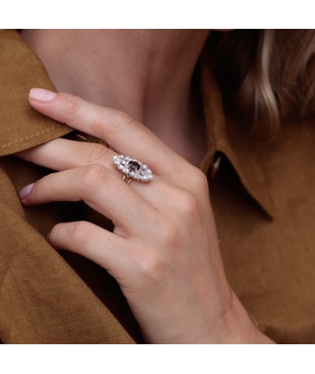 Bague marquise vintage grenat et diamants Les magasins à Paris