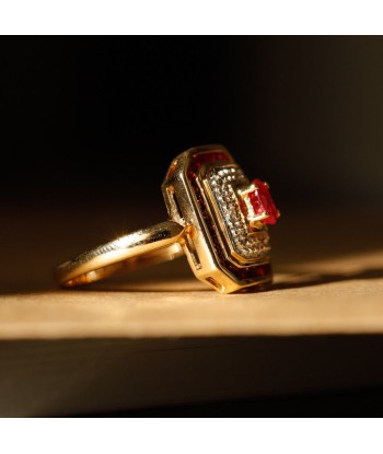 Bague vintage années 80' rubis diamants Les magasins à Paris