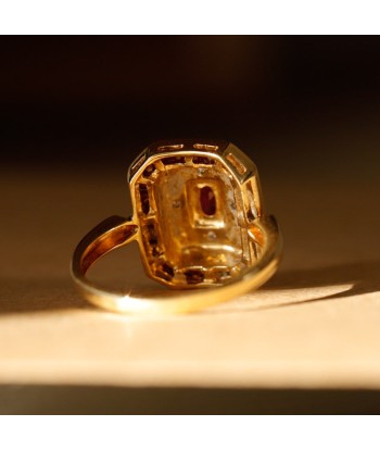 Bague vintage années 80' rubis diamants Les magasins à Paris