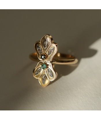 Bague fleur de lys émeraude Comparez et commandez 