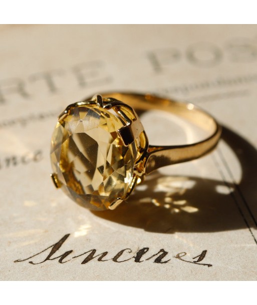 Bague ancienne or 18 carats citrine solde