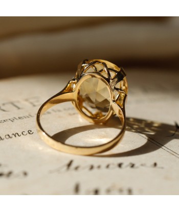 Bague ancienne or 18 carats citrine solde