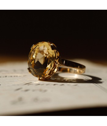 Bague ancienne or 18 carats citrine solde