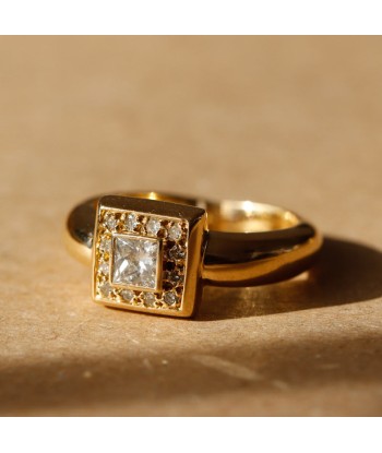 Bague carrée diamant princesse pas chere