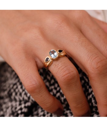 Bague saphirs et pierre bleue centrale store