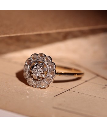 Bague marguerite ancienne deux ors et diamants JUSQU'A -70%! 