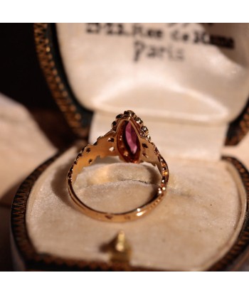 Bague dentelle perles fines et pierre violette votre