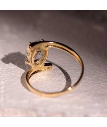 Bague croisée aigue marine et diamants solde