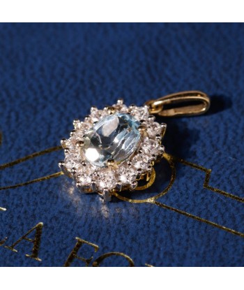 Pendentif pierre bleue ciel zircones Vous souhaitez 