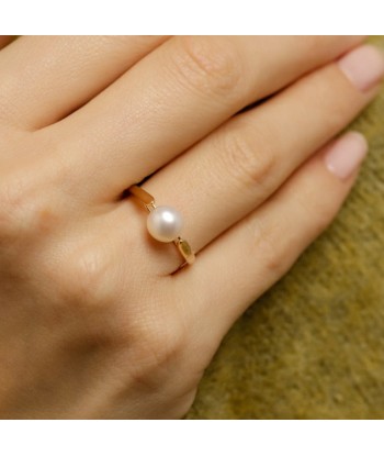 Bague solitaire perle de culture hantent personnes