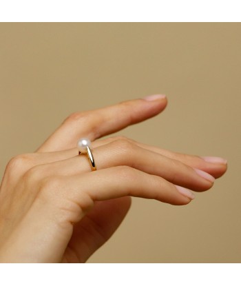 Bague solitaire perle de culture hantent personnes