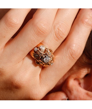 Bague dôme 1900 diamant coussin pour bénéficier 