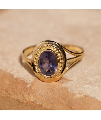 Bague vintage pierre bleue sertie clos pour bénéficier 