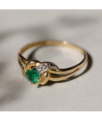 Bague fine vintage croisée émeraude Vous souhaitez 