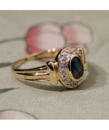 Bague vintage godrons saphir diamants suggérées chez