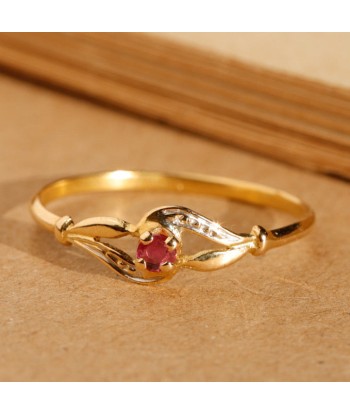 Bague fine solitaire rubis vagues le concept de la Pate a emporter 